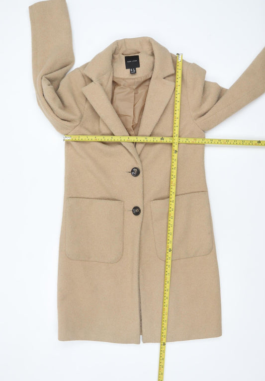 Womens UK Size 6 New Look Beige Overcoat