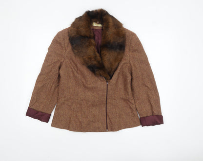 Womens UK Size 14 D’Errico Brown Overcoat