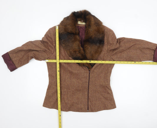 Womens UK Size 14 D’Errico Brown Overcoat