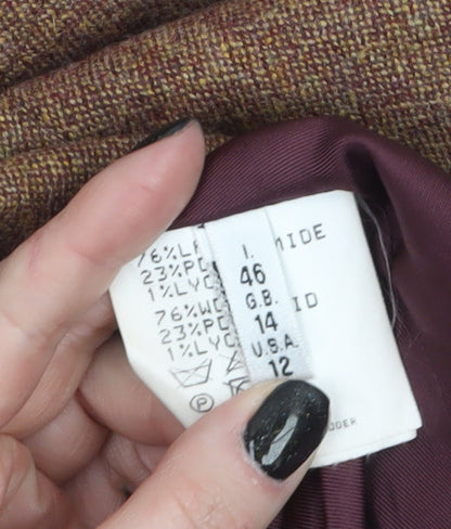Womens UK Size 14 D’Errico Brown Overcoat