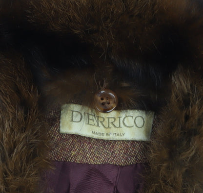Womens UK Size 14 D’Errico Brown Overcoat