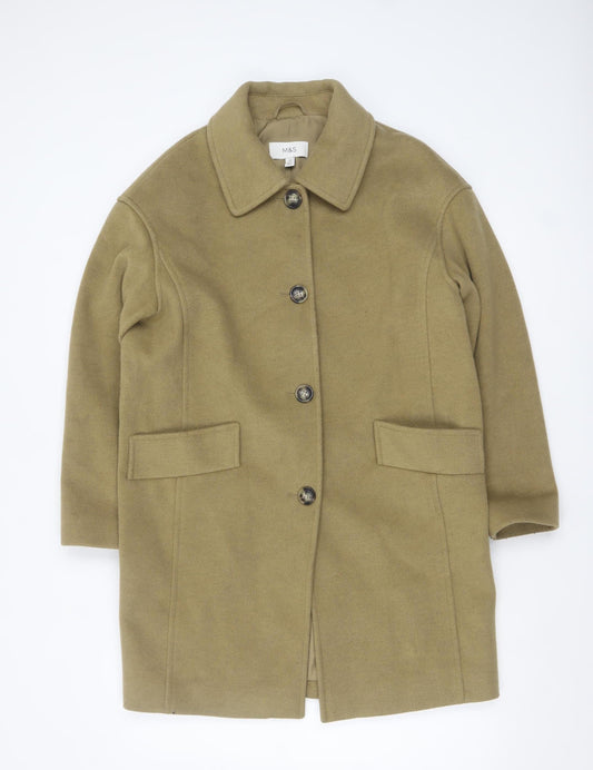Womens UK Size 10 Marks and Spencer Beige Overcoat