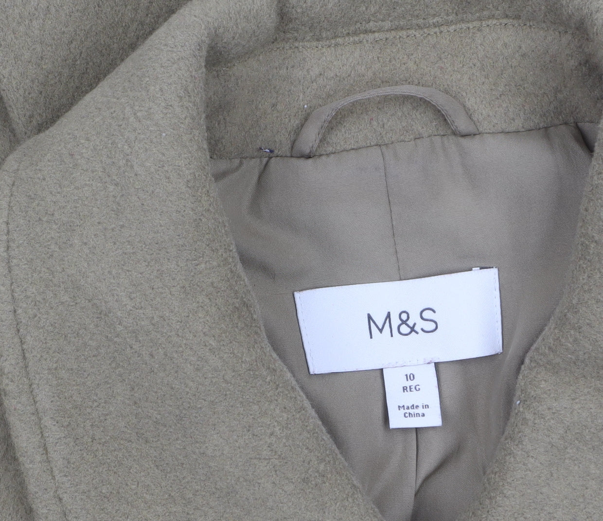 Womens UK Size 10 Marks and Spencer Beige Overcoat