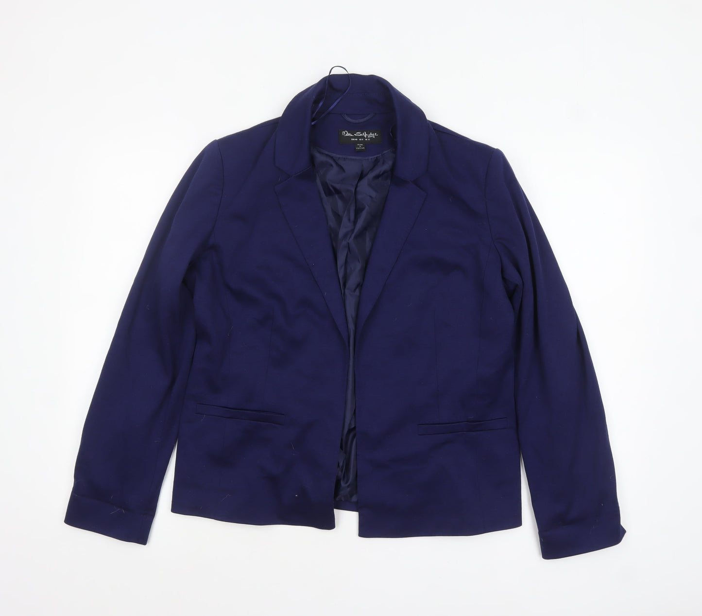 Miss Selfridge Women's Blue Suit Jacket UK 12 Single-Breasted Blazer