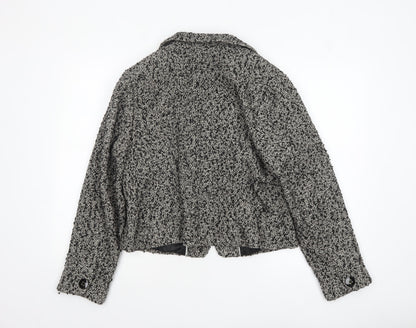 Lily Ella Womens Black Tweed Classic Blazer Size 16