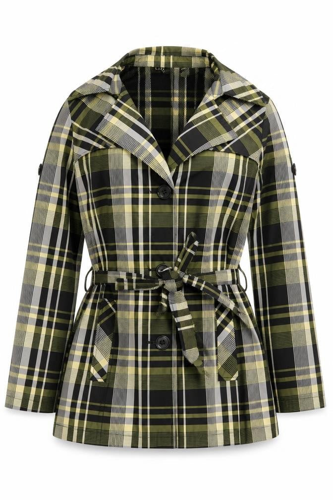 Womens UK Size 14 Steilmann Green Trench Coat