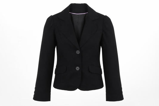 Front view of Miss Selfridge Women's Black, size 12, Classic Tailored Blazer Jacket