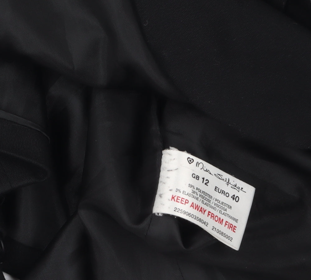Womens UK Size 12 Miss Selfridge Regular Black Blazer