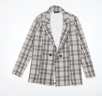 Womens UK Size 10 PRETTYLITTLETHING Regular Grey Blazer