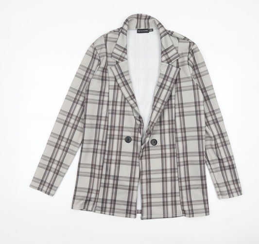 Womens UK Size 10 PRETTYLITTLETHING Regular Grey Blazer