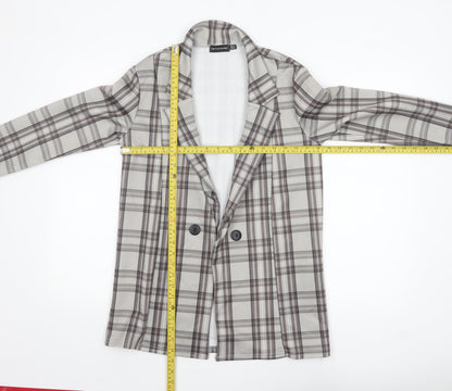 Womens UK Size 10 PRETTYLITTLETHING Regular Grey Blazer