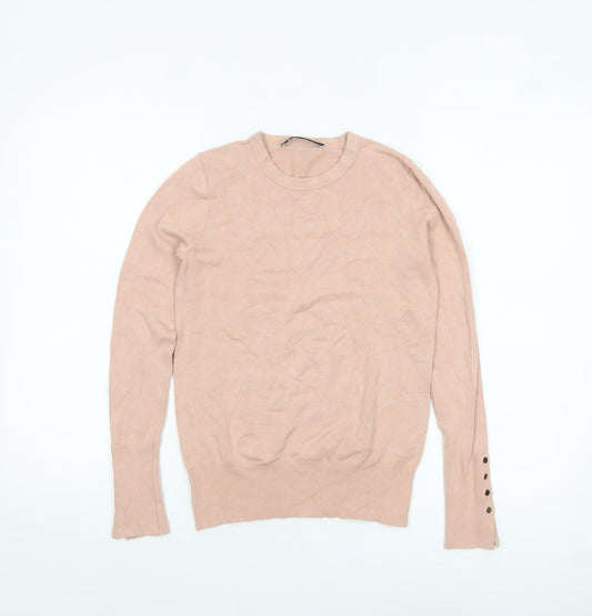 Womens UK Size 10 Zara Beige Pullover Jumper
