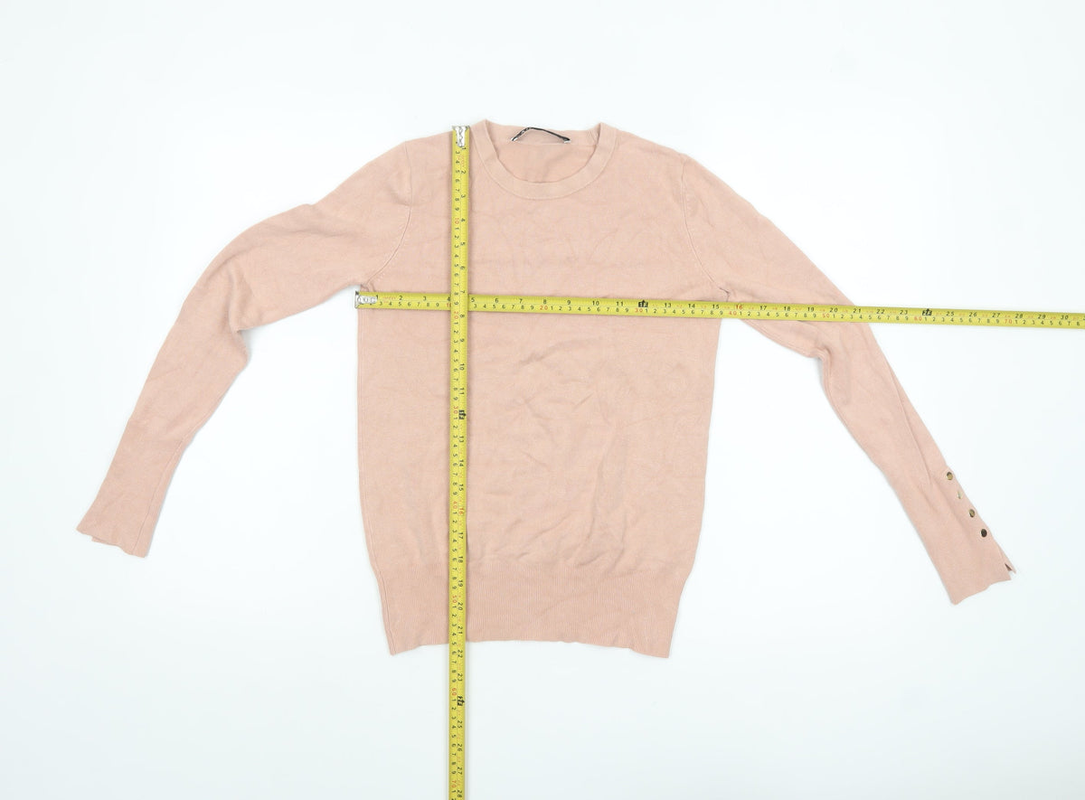 Womens UK Size 10 Zara Beige Pullover Jumper