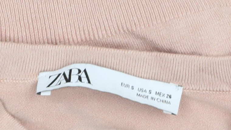 Womens UK Size 10 Zara Beige Pullover Jumper