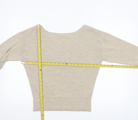 Womens UK Size 10 THE ROCKN REV Beige Pullover Jumper