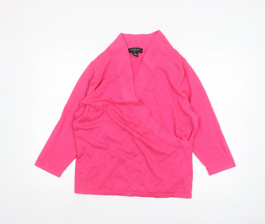 Womens UK Size 2XL Paraphrase Pink Wrap Jumper