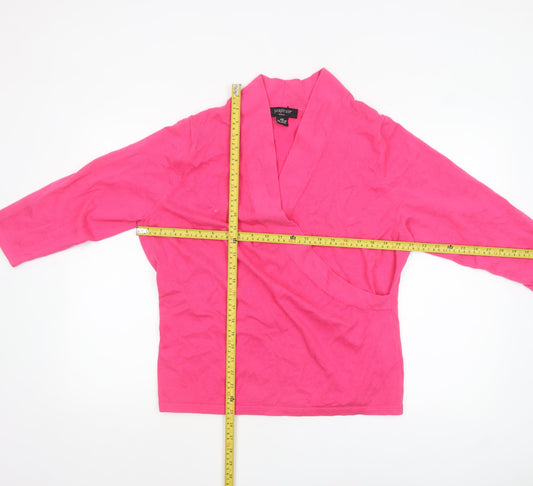 Womens UK Size 2XL Paraphrase Pink Wrap Jumper