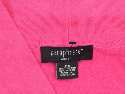 Womens UK Size 2XL Paraphrase Pink Wrap Jumper