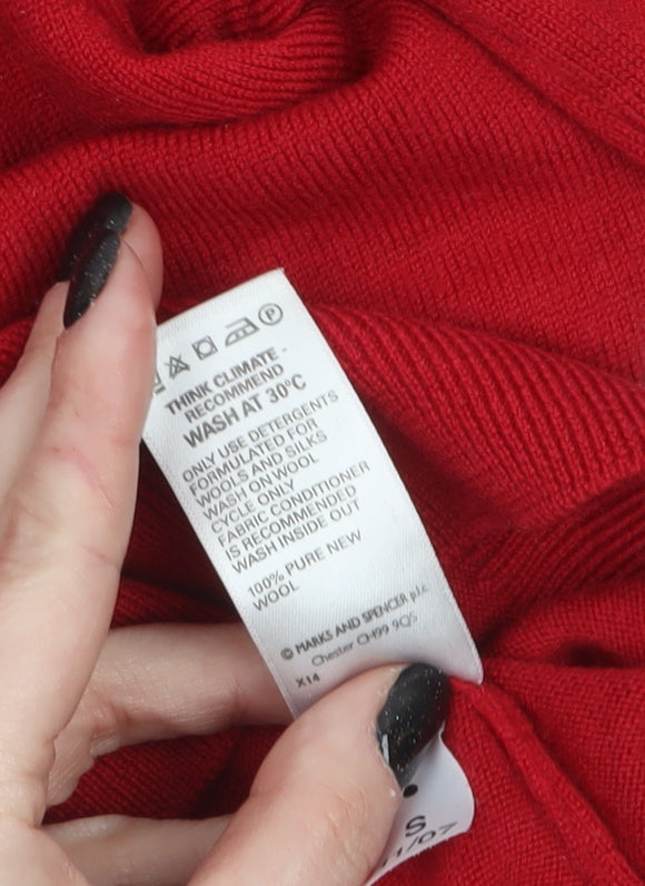 Womens UK Size 10 Marks and Spencer Red Pullover Jumper