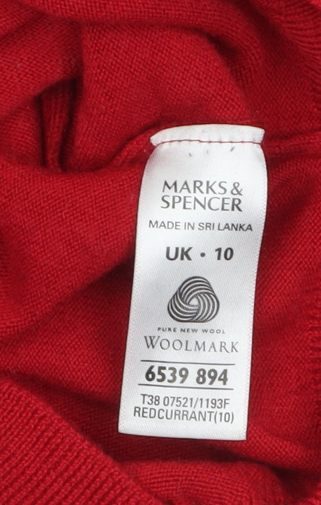 Womens UK Size 10 Marks and Spencer Red Pullover Jumper