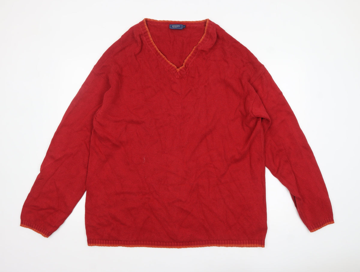 Mens UK Size L Principles Red Pullover Jumper