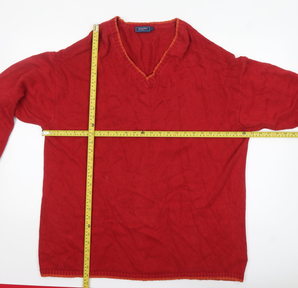 Mens UK Size L Principles Red Pullover Jumper