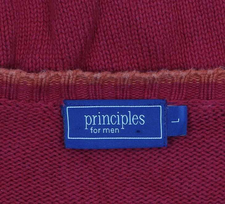 Mens UK Size L Principles Red Pullover Jumper