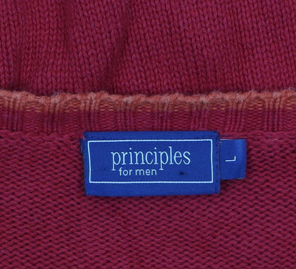 Mens UK Size L Principles Red Pullover Jumper