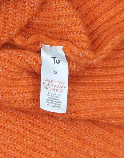 Womens UK Size 12 TU Orange Pullover Jumper