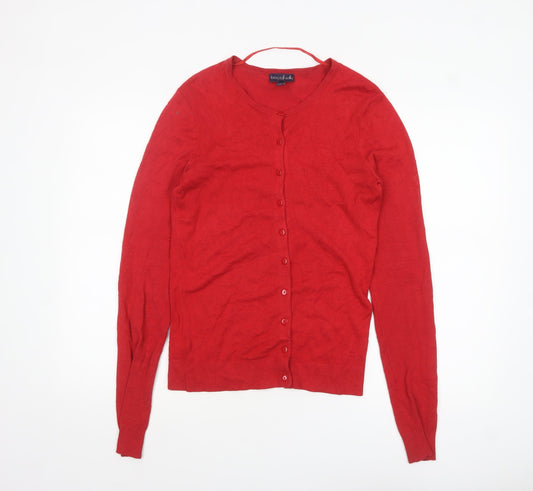 Womens UK Size XS Long Tall Sally Red Cardigan Jumper