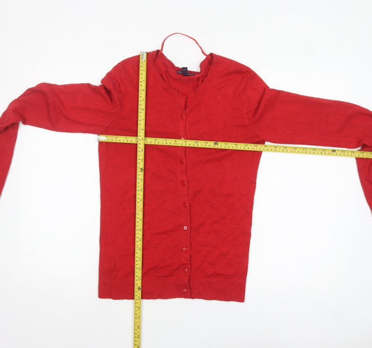 Womens UK Size XS Long Tall Sally Red Cardigan Jumper