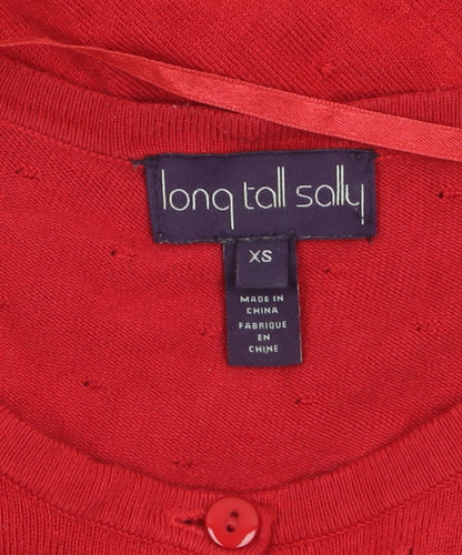 Womens UK Size XS Long Tall Sally Red Cardigan Jumper