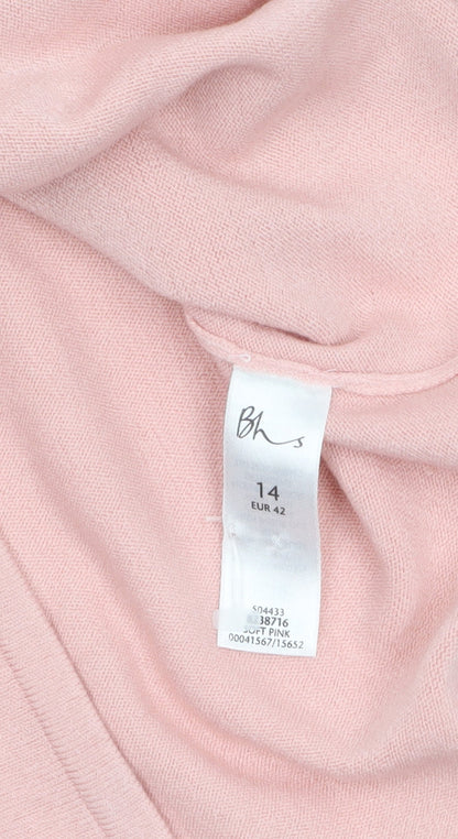 Womens UK Size 14 BHS Pink Pullover Jumper