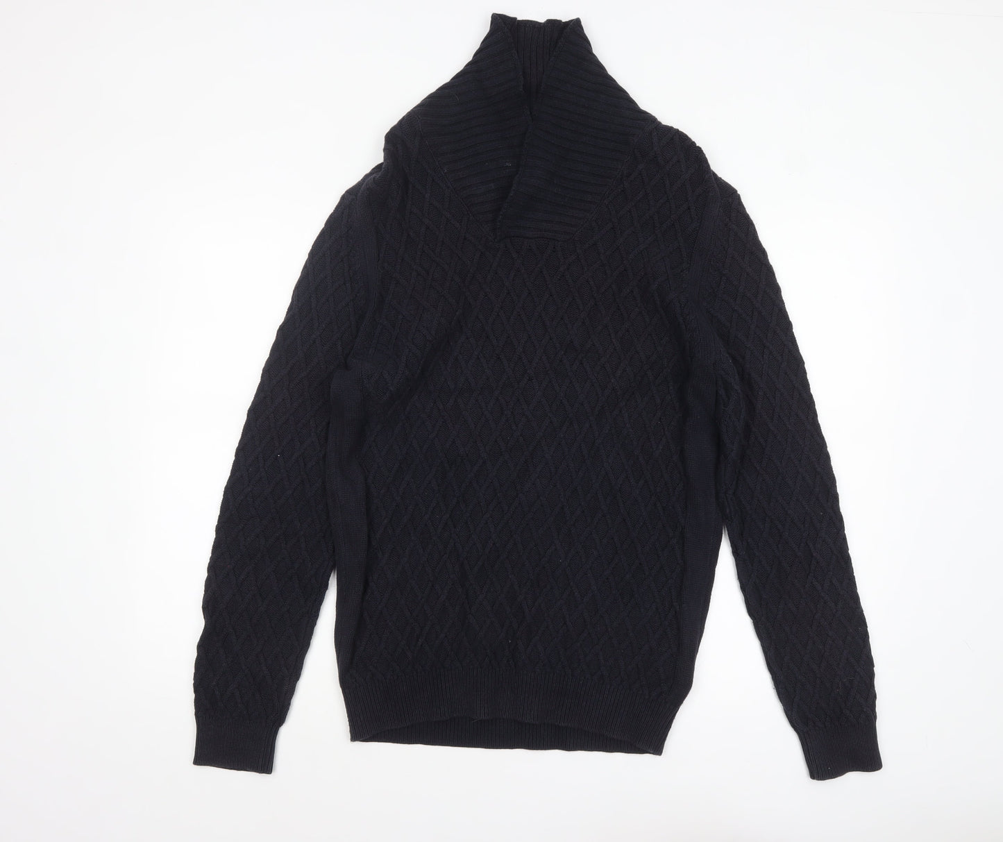 Mens UK Size L Massimo Dutti Black Pullover Jumper