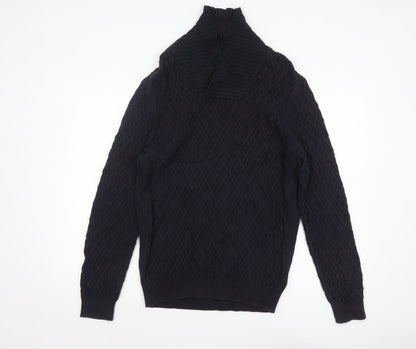Mens UK Size L Massimo Dutti Black Pullover Jumper