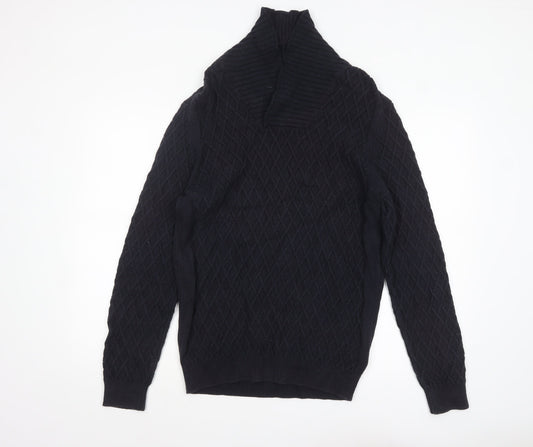 Mens UK Size L Massimo Dutti Black Pullover Jumper