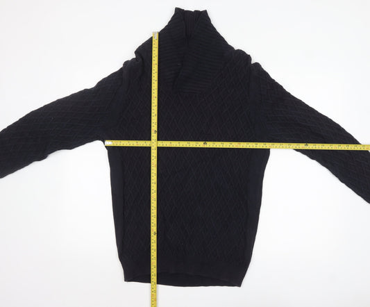 Mens UK Size L Massimo Dutti Black Pullover Jumper