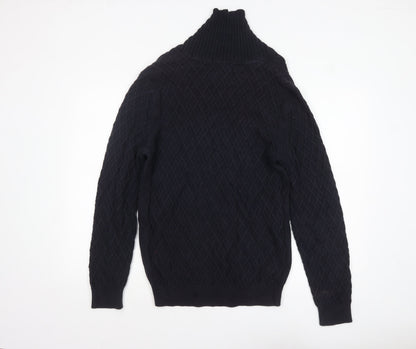 Mens UK Size L Massimo Dutti Black Pullover Jumper