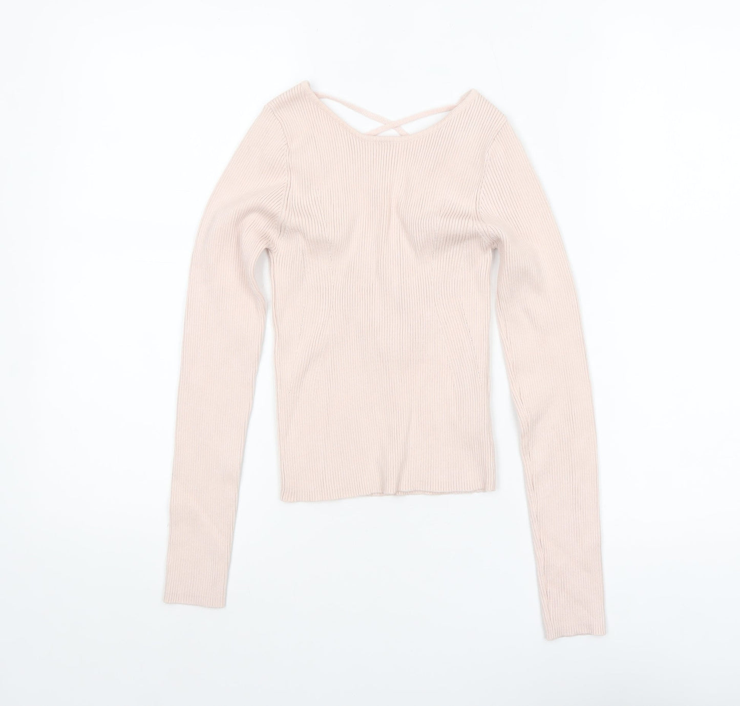 Womens UK Size 8 Stradivarius Beige Pullover Jumper