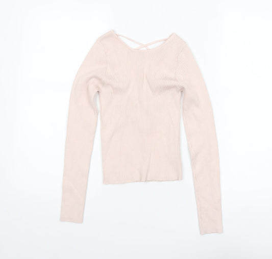 Womens UK Size 8 Stradivarius Beige Pullover Jumper