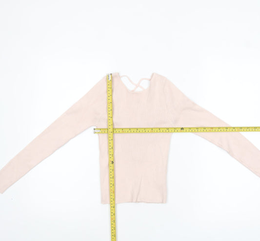 Womens UK Size 8 Stradivarius Beige Pullover Jumper