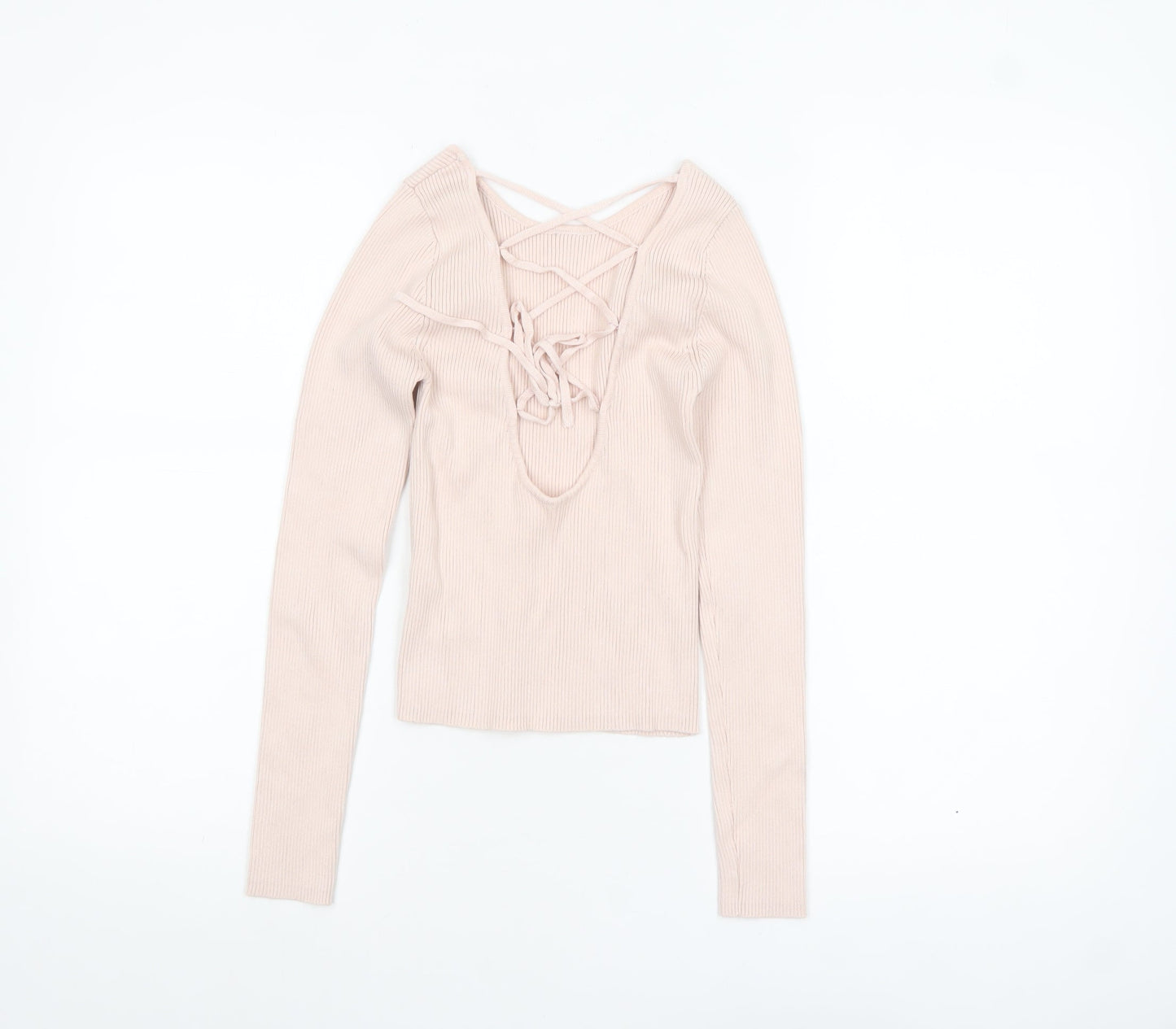 Womens UK Size 8 Stradivarius Beige Pullover Jumper