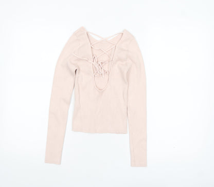 Womens UK Size 8 Stradivarius Beige Pullover Jumper
