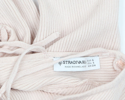 Womens UK Size 8 Stradivarius Beige Pullover Jumper