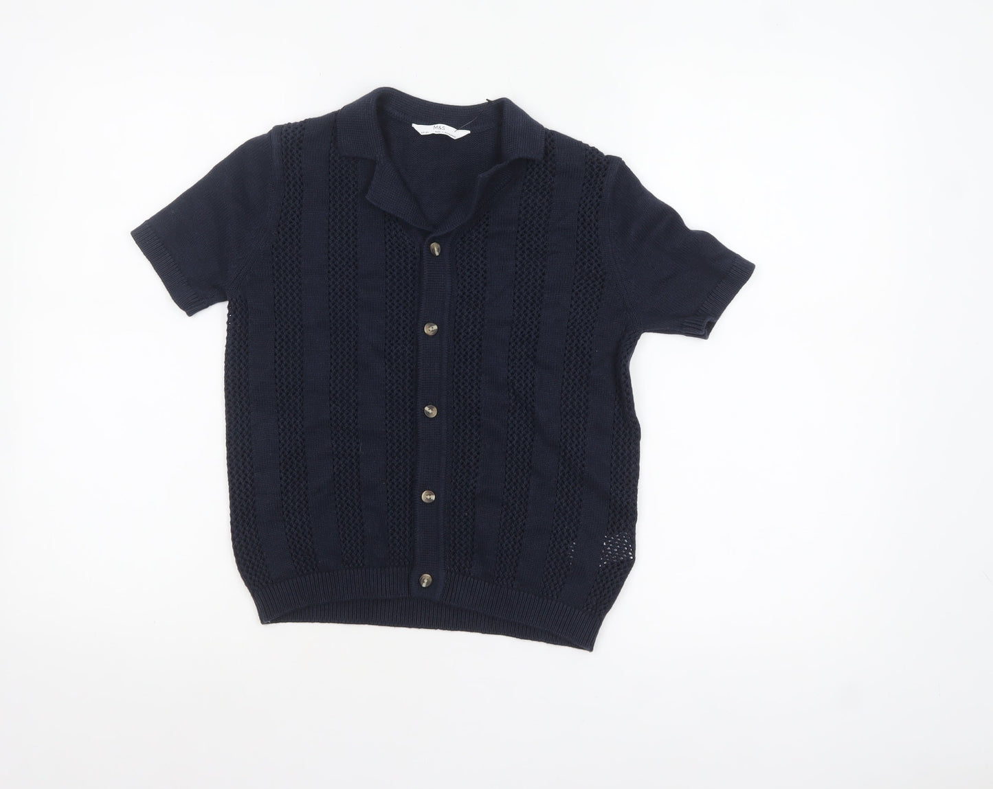 Boys UK Size 8-9 Years Marks and Spencer Blue Cardigan Jumper