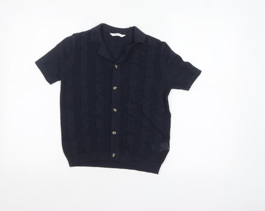 Boys UK Size 8-9 Years Marks and Spencer Blue Cardigan Jumper