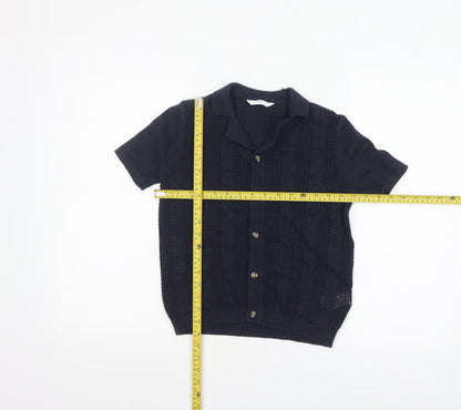 Boys UK Size 8-9 Years Marks and Spencer Blue Cardigan Jumper