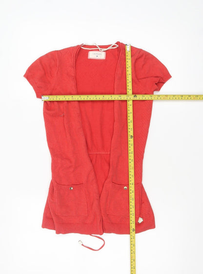 Womens UK Size S Lemon Red Cardigan Jumper