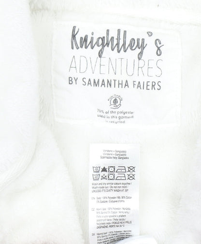 Knightley’s Adventures Girls Grey Hooded Giraffe Print Fleece Robe 7-8 Years
