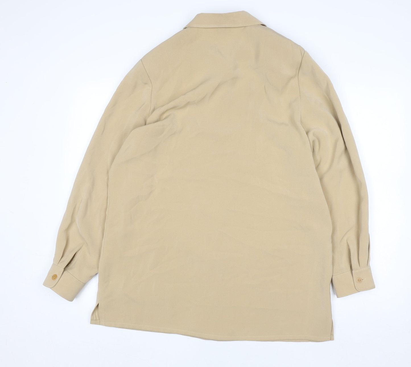 Womens UK Size 14 Viyella Beige Classic Button-Up